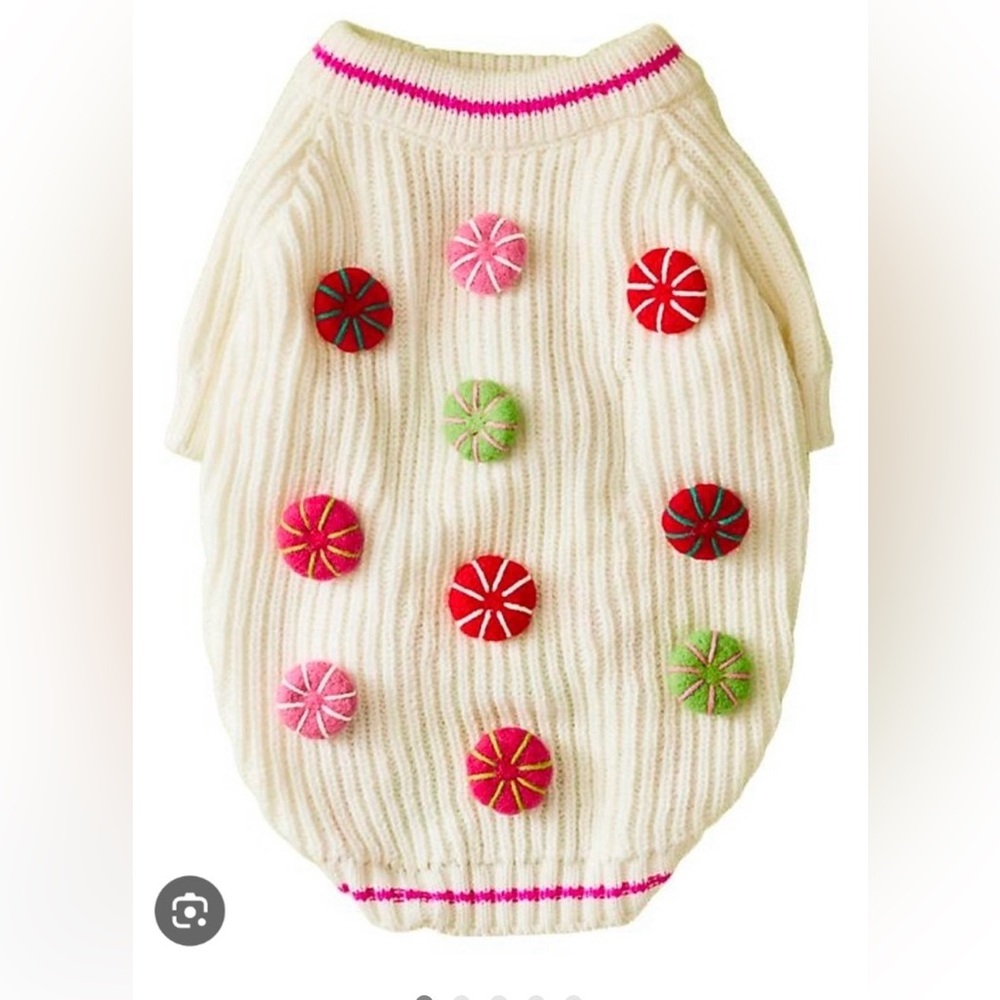 Anthropologie Dog Sweater XXL “Peppermints” NWT